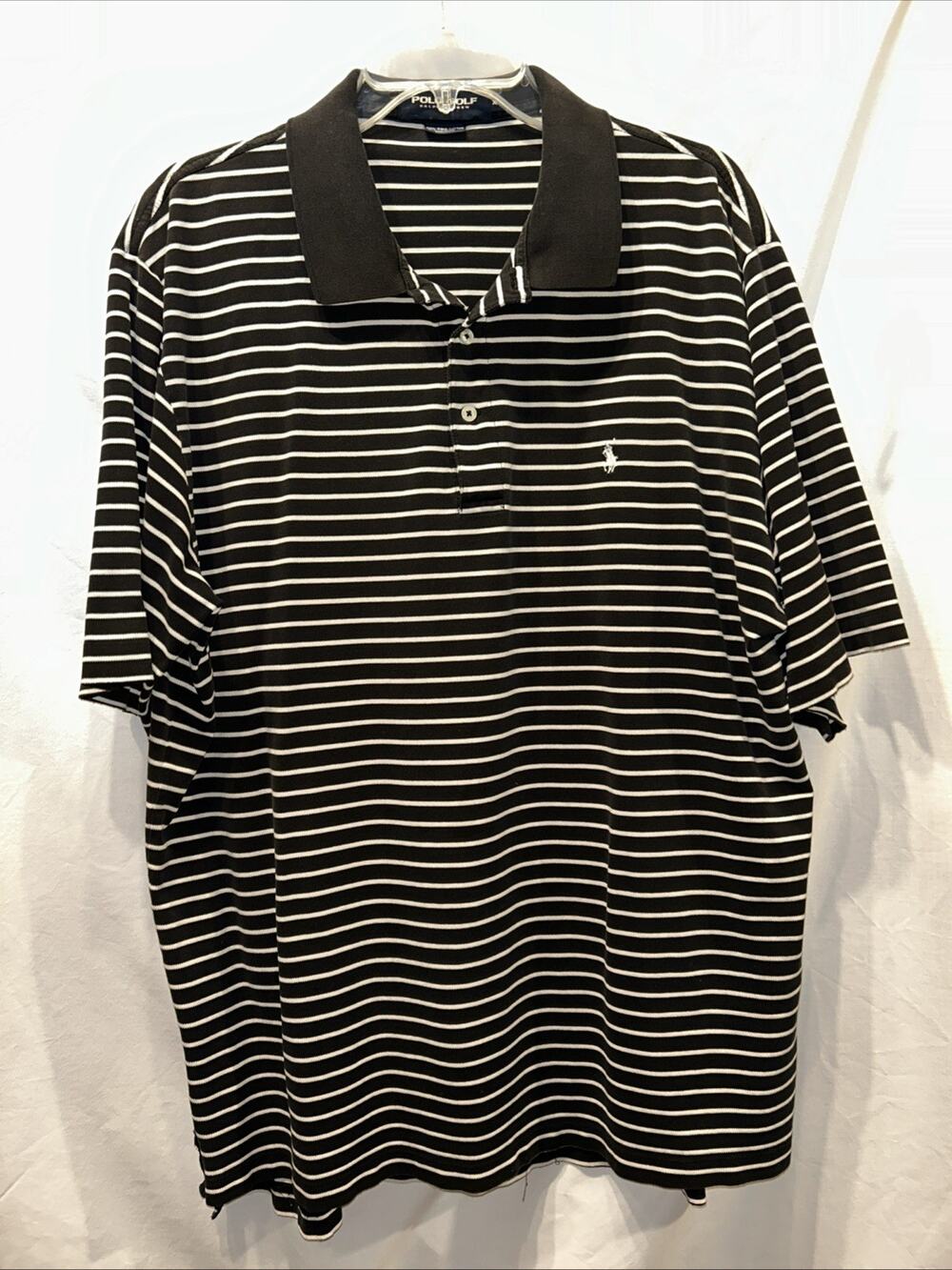Polo Golf Shirt From Ralph Lauren Men’s Size XL Black & White Stripes Casual